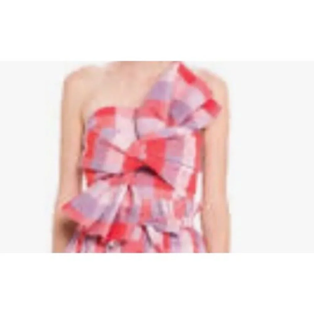 English Factory NWOT Pink Red & Lavender Buffalo Check Multi-Way Tie Top Small - Picture 3 of 13